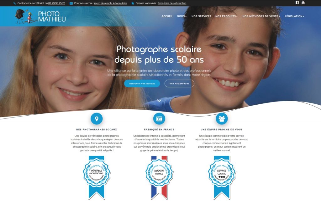 Création de site internet pour photographe scolaire, Photo Mathieu - Reims, Champagne-Ardenne (51)