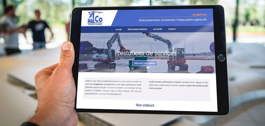 Création de site internet entreprise BTP, EvCo - Derval, Loire-Atlantique (44)