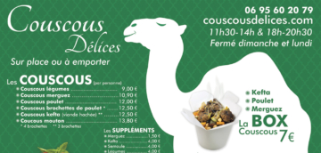 Création enseigne restaurant fast food, Couscous Délices - Rochefort, Charente-Maritime (17)